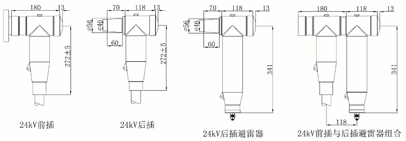 东升国际核材24kV欧式630A屏蔽型可分离连接器尺寸图.gif